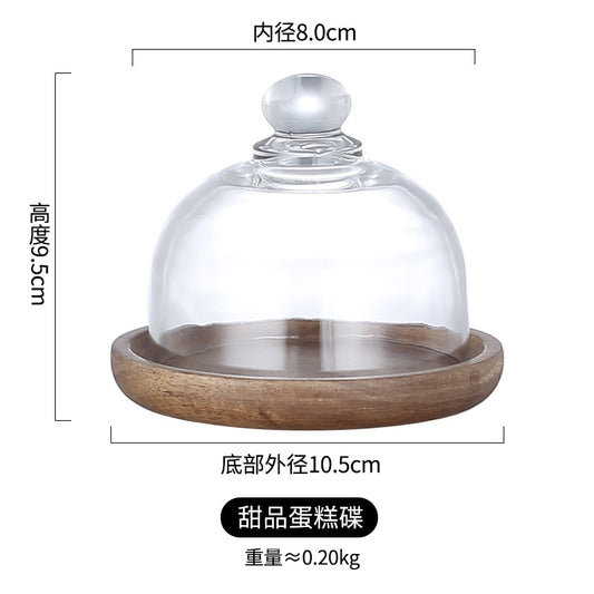 Creative Glass Food Storage Containers with Wooden Lid Kitchen Snack Fruit Candy Nut Sundries Storage Organizer for Kitchen